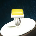 انگشتر نقره دست ساز مردانه طرح زنجانی با نگین شرف الشمس + حکاکی - Image 3