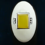 انگشتر نقره دست ساز مردانه طرح زنجانی با نگین شرف الشمس + حکاکی - Image 2