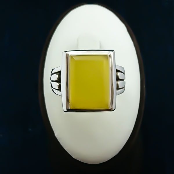 انگشتر نقره دست ساز مردانه طرح زنجانی با نگین شرف الشمس + حکاکی - Image 2