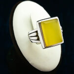 انگشتر نقره دست ساز مردانه طرح زنجانی با نگین شرف الشمس + حکاکی