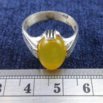 انگشتر نقره پسرانه طرح ۴ چنگ با نگین شرف الشمس + حکاکی - Image 3