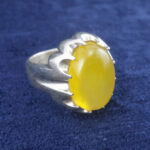 انگشتر نقره دست ساز مردانه طرح خورشیدی با نگین شرف الشمس + حکاکی - Image 3