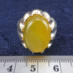 انگشتر نقره دست ساز مردانه طرح خورشیدی با نگین شرف الشمس + حکاکی - Image 4