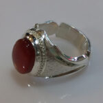 انگشتر نقره مردانه بسیار شیک با نگین شرف الشمس یمنی + حکاکی