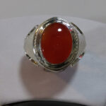 انگشتر نقره مردانه بسیار شیک با نگین شرف الشمس یمنی + حکاکی - Image 3