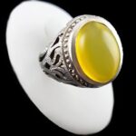 انگشتر نقره دست ساز مردانه فاخر با نگین شرف الشمس + حکاکی