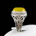 انگشتر نقره دست ساز مردانه فاخر با نگین شرف الشمس + حکاکی - Image 3