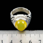 انگشتر نقره دست ساز مردانه فاخر با نگین شرف الشمس + حکاکی - Image 2