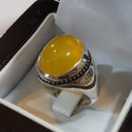 انگشتر نقره مردانه طرح فیلی با نگین شرف الشمس + حکاکی - Image 2