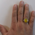 انگشتر نقره مردانه طرح فیلی با نگین شرف الشمس + حکاکی - Image 4