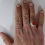 انگشتر نقره مردانه فاخر با نگین شرف الشمس "یمنی" + حکاکی - Image 4