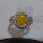 انگشتر نقره زنانه طرح شقایق با نگین شرف الشمس + حکاکی - Image 3