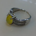 انگشتر نقره زنانه طرح ثریا با نگین شرف الشمس + حکاکی