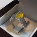 انگشتر نقره زنانه طرح ثریا با نگین شرف الشمس + حکاکی - Image 2