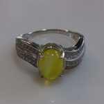 انگشتر نقره زنانه طرح ثریا با نگین شرف الشمس + حکاکی - Image 4