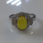 انگشتر نقره زنانه طرح یاس با نگین شرف الشمس + حکاکی - Image 2