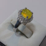 انگشتر نقره زنانه طرح یاس با نگین شرف الشمس + حکاکی - Image 3