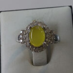 انگشتر نقره زنانه طرح یاس با نگین شرف الشمس + حکاکی - Image 4