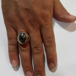 انگشتر نقره مردانه دست ساز پیچک نگین حدید صینی+حکاکی ذکر امام علی (ع) - Image 4