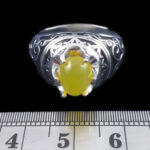 انگشتر نقره مردانه طرح اسلیمی با نگین شرف الشمس + حکاکی - Image 2