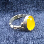 انگشتر نقره مردانه طرح صفوی ظریف با نگین شرف الشمس + حکاکی - Image 4