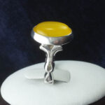 انگشتر نقره مردانه طرح صفوی ظریف با نگین شرف الشمس + حکاکی - Image 3