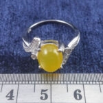 انگشتر نقره زنانه طرح یاس با نگین شرف الشمس + حکاکی - Image 2