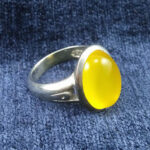 انگشتر نقره مردانه طرح پا اردکی با نگین شرف الشمس + حکاکی - Image 3