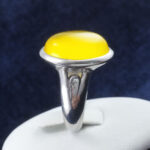 انگشتر نقره مردانه طرح پا اردکی با نگین شرف الشمس + حکاکی - Image 2