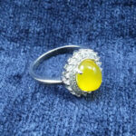 انگشتر نقره زنانه طرح آفتاب با نگین شرف الشمس + حکاکی - Image 2