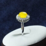 انگشتر نقره زنانه طرح آفتاب با نگین شرف الشمس + حکاکی - Image 4