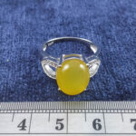 انگشتر نقره زنانه طرح رز با نگین شرف الشمس + حکاکی - Image 3