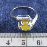 انگشتر نقره زنانه طرح لاله با نگین شرف الشمس + حکاکی - Image 2