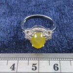 انگشتر نقره زنانه طرح شکوفه با نگین شرف الشمس + حکاکی - Image 4