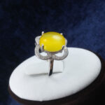 انگشتر نقره زنانه طرح شاپرک با نگین شرف الشمس + حکاکی - Image 3