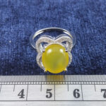 انگشتر نقره زنانه طرح شاپرک با نگین شرف الشمس + حکاکی - Image 4