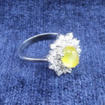 انگشتر نقره زنانه طرح جواهری با نگین شرف الشمس + حکاکی - Image 2