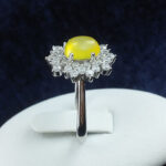 انگشتر نقره زنانه طرح جواهری با نگین شرف الشمس + حکاکی - Image 3