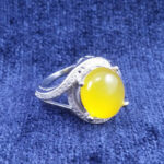 انگشتر نقره زنانه طرح فاخر با نگین شرف الشمس + حکاکی - Image 4