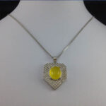 گردنبند زنانه طرح شکوه با نگین شرف شمس + حکاکی - Image 2