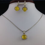 ست نقره زنانه طرح صبا با نگین شرف شمس + حکاکی - Image 2