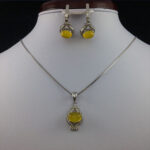 ست نقره زنانه طرح صدف با نگین شرف شمس + حکاکی - Image 2