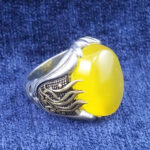 انگشتر نقره مردانه طرح فاطمه زهرا (س) با نگین شرف الشمس + حکاکی - Image 2