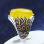 انگشتر نقره مردانه طرح فاطمه زهرا (س) با نگین شرف الشمس + حکاکی - Image 3