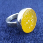 انگشتر نقره مردانه دست ساز طرح همایونی با نگین شرف الشمس + حکاکی - Image 3