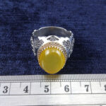 انگشتر نقره مردانه طرح یاعلی (ع) نگین شرف الشمس + حکاکی - Image 4