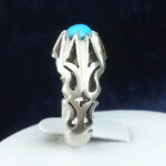 انگشتر نقره مردانه طرح شبکه دورچنگ کوچک با نگین فیروزه - Image 2