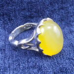 انگشتر نقره مردانه طرح صفوی دور چنگ با نگین شرف الشمس + حکاکی - Image 3