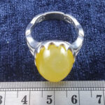 انگشتر نقره مردانه طرح صفوی دور چنگ با نگین شرف الشمس + حکاکی - Image 4