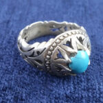 انگشتر نقره مردانه طرح شبکه دو آدمی با نگین فیروزه - Image 3